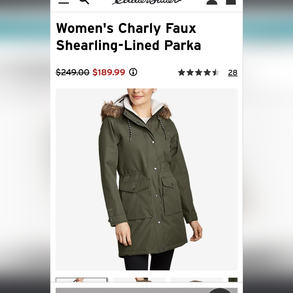 ISO: Eddie Bauer Charly with shearling -size large